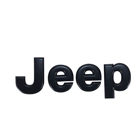 Emblema Jeep Letras Negras Para Yj Tj Jk Jl Rtd Refaccionaria Atv Utv