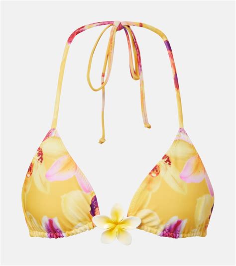 Island Floral Bikini Top In Yellow Same Mytheresa