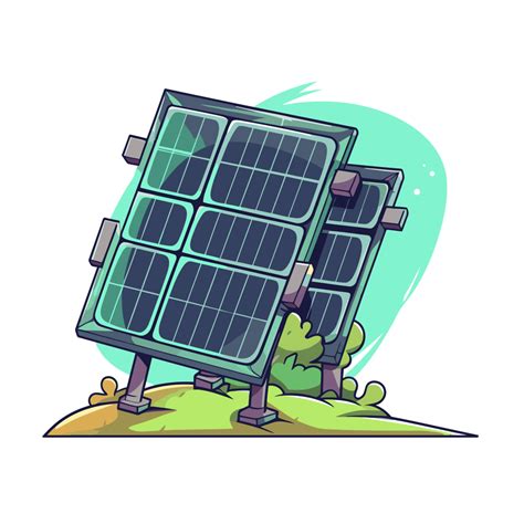 Solar Panels Vector, Sticker Clipart Cartoon Solar Panels On A Hill, Sticker, Clipart PNG and ...