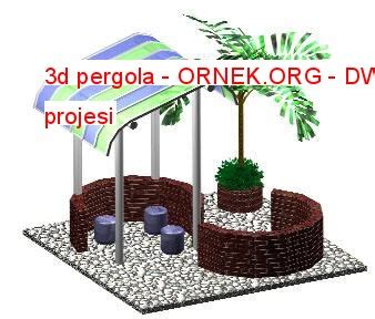 D Pergola Dwg Projesi Autocad Projeler