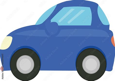 vector emoticon illustration   simple blue car stock vector adobe