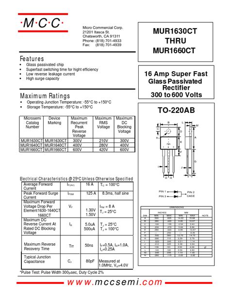 Mur Ct Data Sheet Mcc