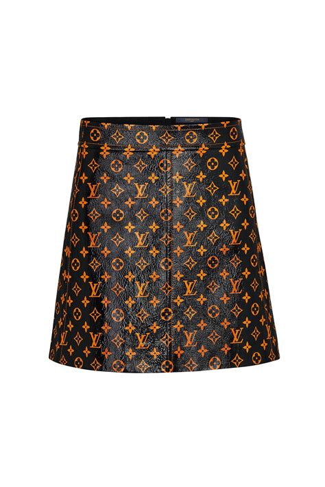 Monogram Printed Leather Mini Skirt Via Louis Vuitton Monogram Prints