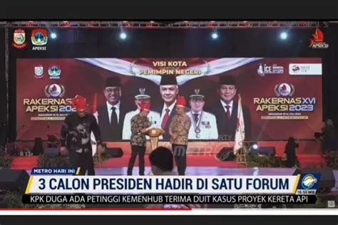 Anies Baswedan Prabowo Dan Ganjar Adu Gagasan Dalam Rakernas Apeksi