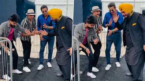 Navjot Singh Sidhu Wasim Akram And Harbhajan Singh Have A Fun Time As