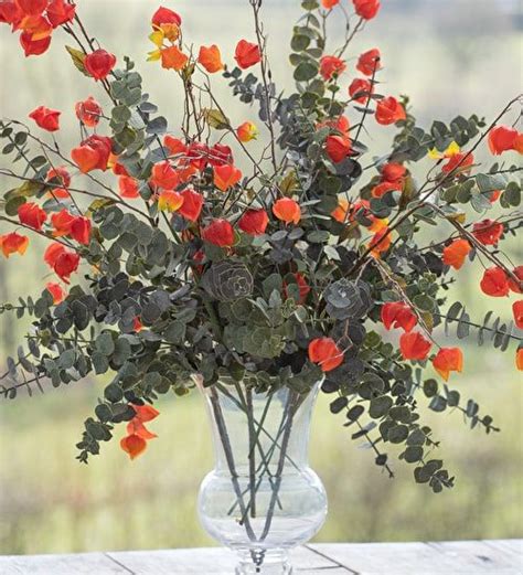 Everlasting Chinese Lantern Branch Thanksgiving Flowers Fall Flower