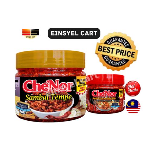 Sambal Bilis Tempe Garing Che Nor Pedas Kombo Kering Basah Crunchy