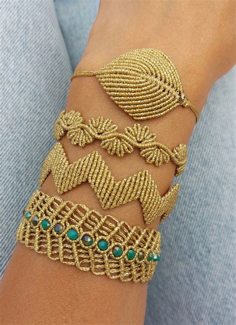 Macrame Bracelets, Macrame Set, Macrame Leaf Bracelet, Macrame Zigzag ...