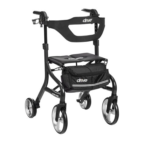 Drive Medical Nitro Sprint Foldable Rollator Walker With Seat Tall