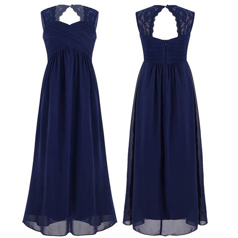 iiniim Kids Girls Lace Pleated Junior Bridesmaid Wedding Party Dress