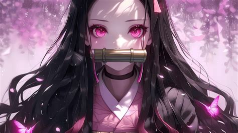 Nezuko Kamado Wallpaper 4k Pink Aesthetic