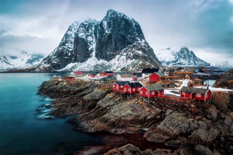 Reine Norway stock photo. Image of hamnoy, reflection - 102037362