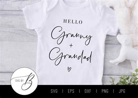 Hello Granny And Grandad Svg Pregnancy Announcement Svg Etsy