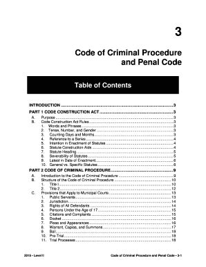 Fillable Online Code Of Criminal Procedure And Penal Code Tmcec