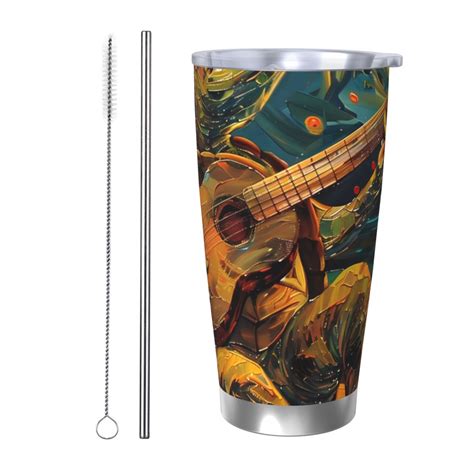 Tideii Starry Night Guitar Turtle For Oz Car Cup Stainless Steel Cold And Hot Cup With Lid