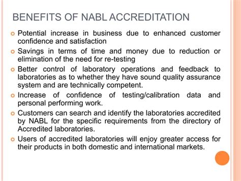 Nabl National Accreditation Board Dor Testing And Calibration Laboratories Ppt