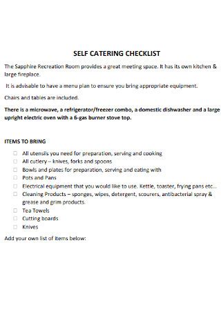 34+ SAMPLE Catering Checklist Templates in PDF | MS Word