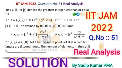 Iit Jam 2022 Mathematics Solution Real Analysis Qno 51 Several