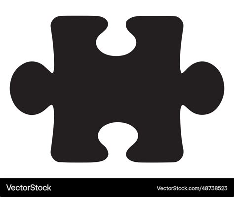 Puzzle piece silhouette art Royalty Free Vector Image