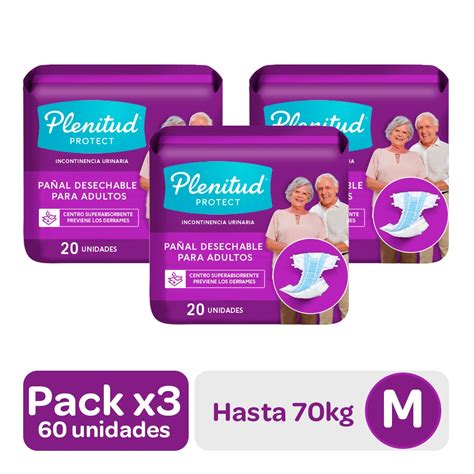 Pañales de Adulto Plenitud Protect M Pack 60un Inkafarma