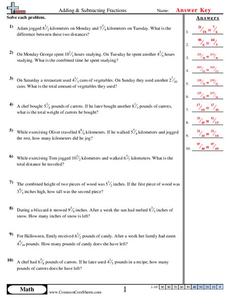 Adding And Subtracting Fractions Worksheet Download Worksheets Library