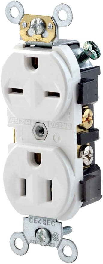 Leviton 5031 W 15 125 250 Volt Narrow Body Duplex Receptacle