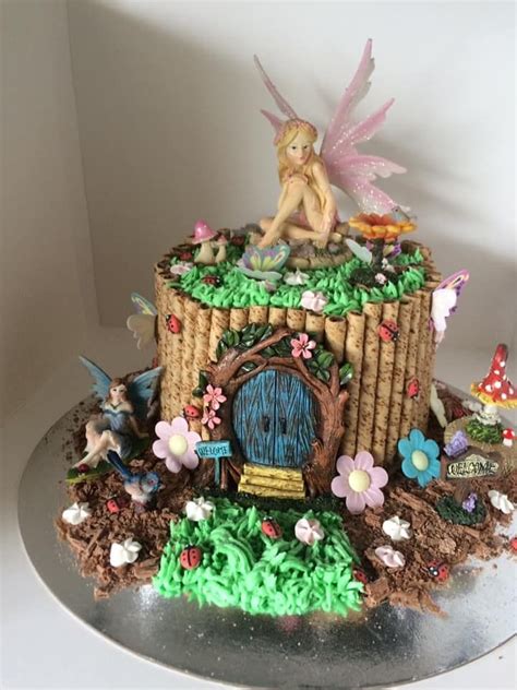 Fairy Garden Birthday Cake Fairy House Cake Woodland Fairy Birthday