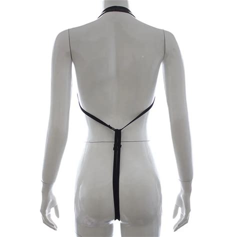 Femmes ensemble de Lingerie érotique en cuir verni creux coupe ouverte soutien gorge décapant