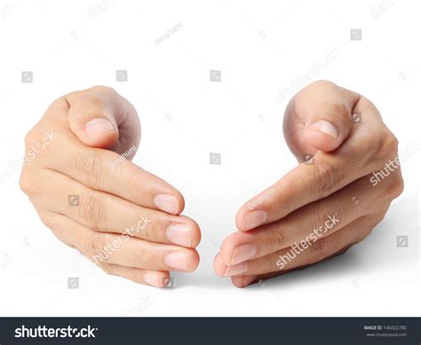 Open Palm Hand Gesture Isolated On White Background Stock Photo