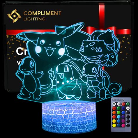 Lampka Nocna D Lampa Do Wizualizacji D Pokemon Group Pikachu Compliment