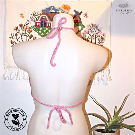 Handmade Crochet Boho Style Pink Bikini Topfestival Etsy