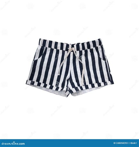 Black and White Striped Cotton Shorts Stock Image - Image of dress, clothing: 248058293