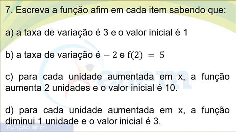 Taxa De Variação Função Afim - 8
