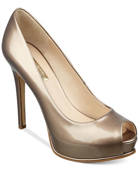 Guess Women S Honora Peep Toe Platform Pumps In Gold Champagne Lyst