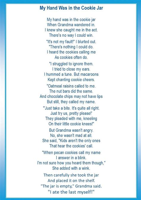 Funny Poem My Hand Was In The Cookie Jar