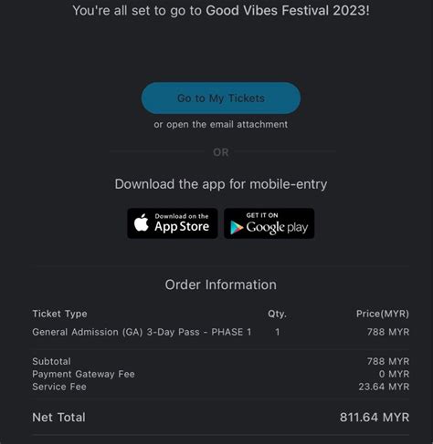 WTS GOOD VIBES FESTIVAL 2023 GA 3 DAY PASSES Tickets Vouchers