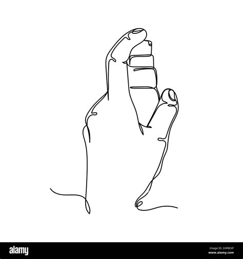 Vector Continuous One Single Line Drawing Icon Of Hand Holding