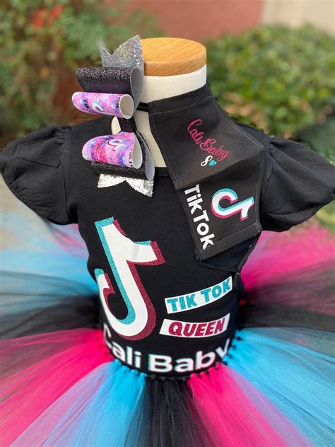 CUSTOM TIK TOK Inspired Tutu Set Outfit Birthday Pink Etsy