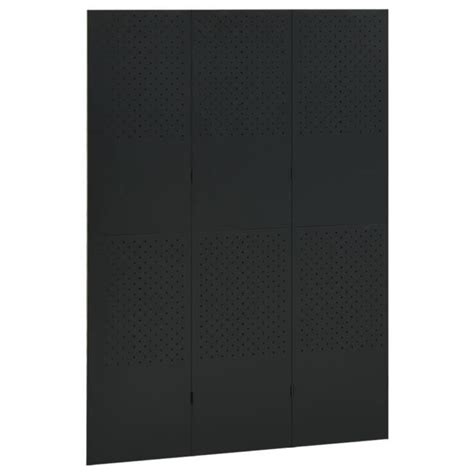 Cloison de séparation à 3 panneaux ZERODIS Noir 120x180 cm Acier avec