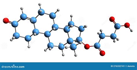 D Image Of Nandrolone Hydrogen Succinate Skeletal Formula Stock