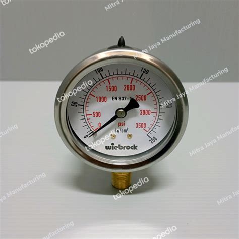 Jual Manometer Pressure Gauge Raket 2 5 Inch 250 Bar Kg 3500psi