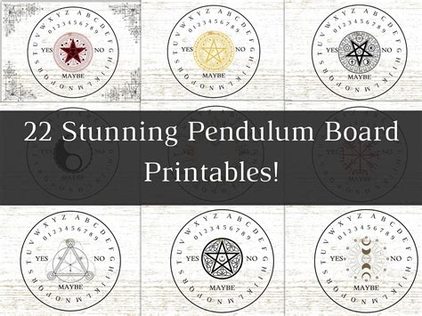 22 Pack Pendulum Board Printable Pendulum Board Print Divination Board