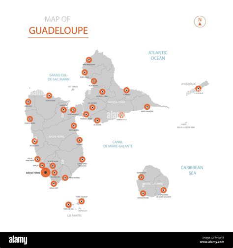 Carte De La Guadeloupe Banque D Images Vectorielles Alamy