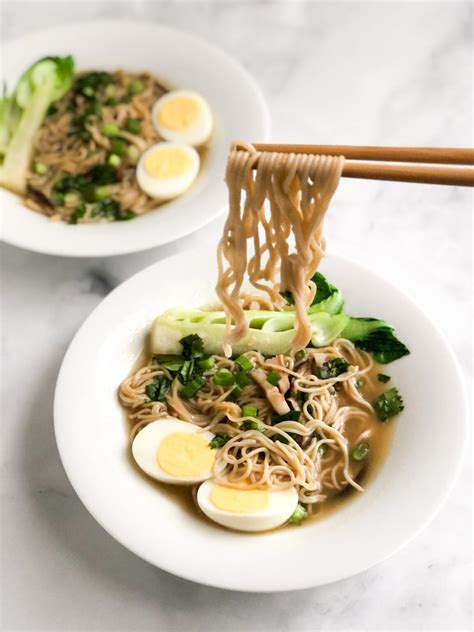 Gluten-Free Ramen Noodle Soup with Shitake Mushrooms and Bok Choy