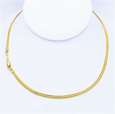 GOLDSHINE 22K Yellow Gold Flat Chain Necklace 18.25 | Etsy