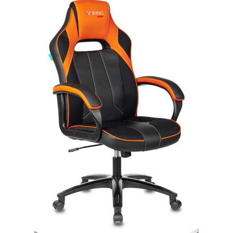 Игровое компьютерное кресло ZOMBIE VIKING 2 AERO черный/оранж экокожа ...