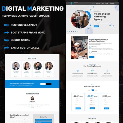 Digital Marketing - HTML Landing Page Template - Pennyblack Templates