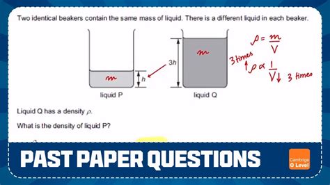 Ol Mass Weight And Density Past Papers Youtube