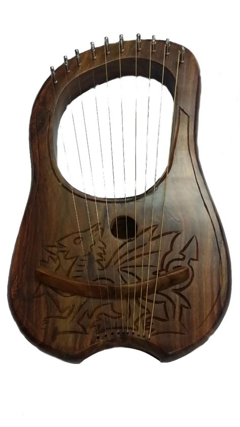 Buy Lyra Harp Engraved Celtic Welsh Dragon Lyre Harp Sheesham Wood Celtic Dragon Online At