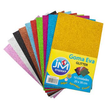 Goma eva Glitter pack 10 unidades 20x30 Librería Pandora